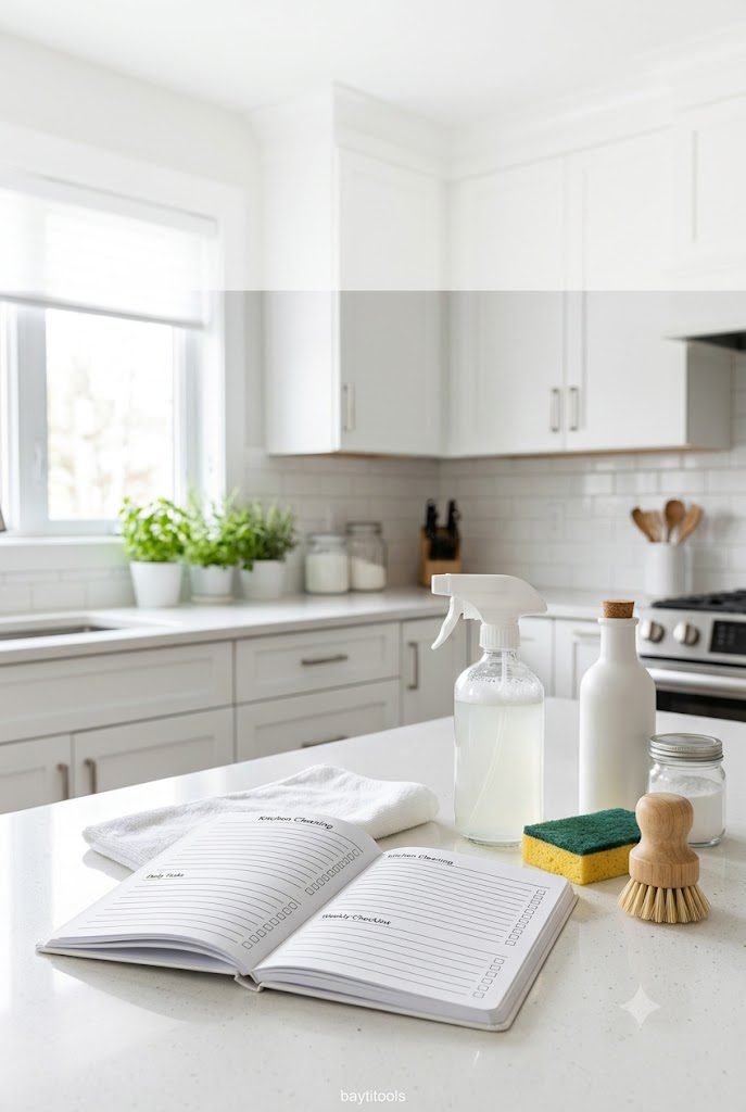 جدول منظم لمهام تنظيف المطبخ اليومية والأسبوعية